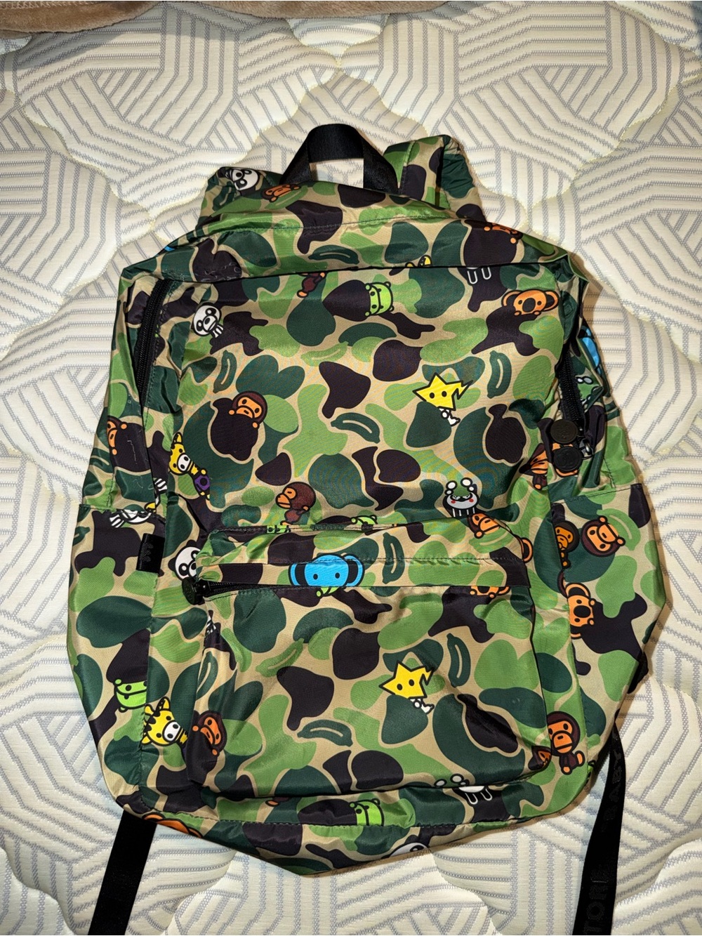 BAPE Baby Milo & Friends Green Camo Large Backpack